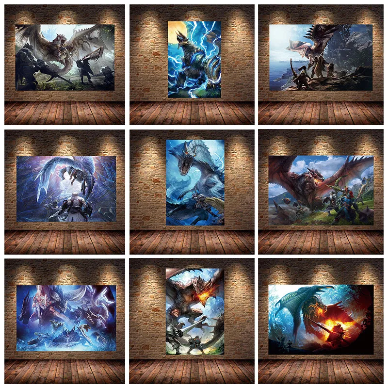 Unframed The Poster Decoration Painting of MONSTER HUNTER WORLD on Canvas Oil canvas painting art posters and prints For Bedroom
Unframed The Poster Decoration Painting of MONSTER HUNTER WORLD on Canvas Oil canvas painting art posters and prints For Bedroom