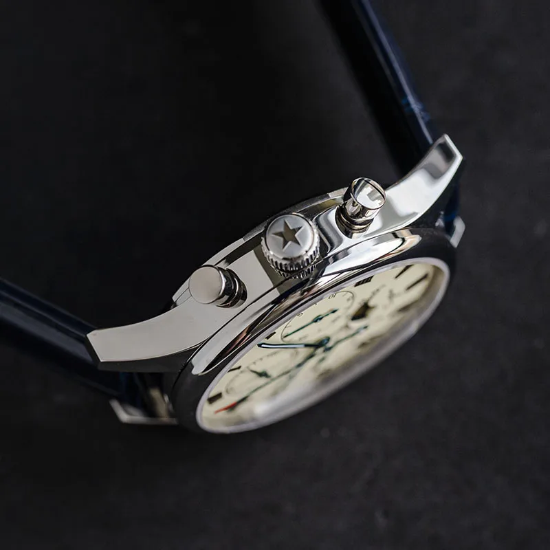 Men Watches SUGESS Chronograph Watch Seagull Movement ST1908 Sapphire Gooseneck Device Moon Phase Date Black Dial Waterproof
Men Watches SUGESS Chronograph Watch Seagull Movement ST1908 Sapphire Gooseneck Device Moon Phase Date Black Dial Waterproof