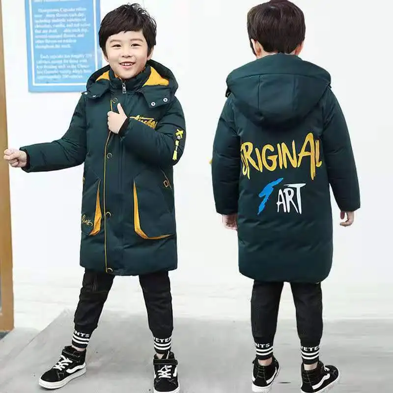 Winter Thicken Warm Kids Boys Long Jackets Loose Casual Letter Printed Children Boys Long Coats Hooded Kids Outwear 6-13T
Winter Thicken Warm Kids Boys Long Jackets Loose Casual Letter Printed Children Boys Long Coats Hooded Kids Outwear 6-13T