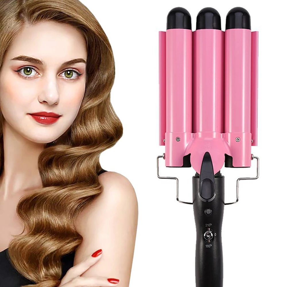 Ceramic Hair Curler Triple Barrel Curling Iron Professional Hair Tools Styler 25mm 32mm Big Wave Hair Waver Roller Curling Wand
Ceramic Hair Curler Triple Barrel Curling Iron Professional Hair Tools Styler 25mm 32mm Big Wave Hair Waver Roller Curling Wand