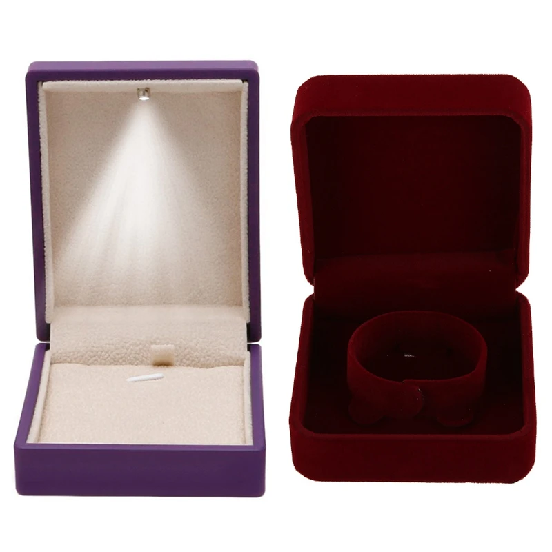 1X LED Lighted Necklace Box Rubber + Plush Pendant Case (Purple) & 1Pc Jewelry Storage Box Jujube Red
1X LED Lighted Necklace Box Rubber + Plush Pendant Case (Purple) & 1Pc Jewelry Storage Box Jujube Red