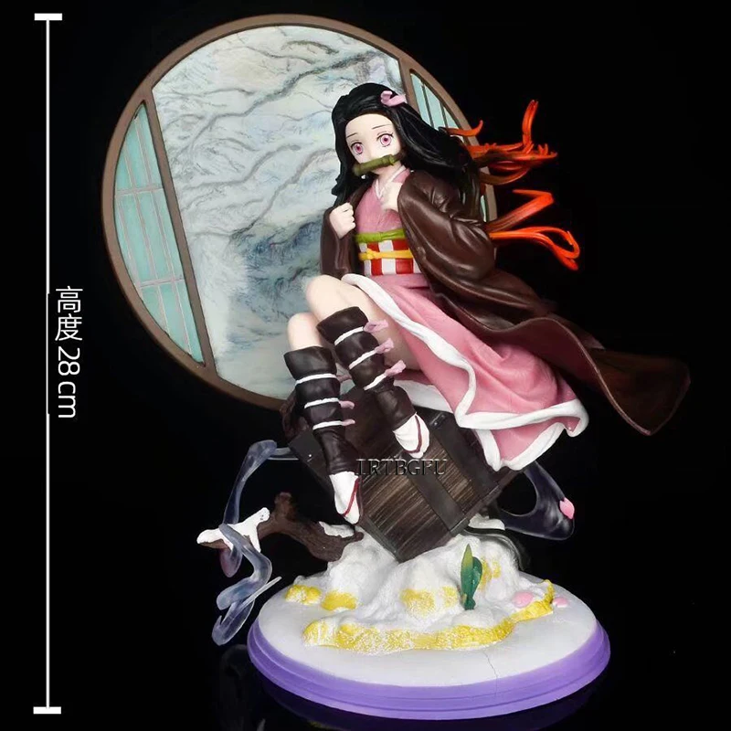 

28cm Anime Demon Slayer Figure GK Nezuko Screen Deluxe Edition PVC Action Figure Collection Nezuko Model Toy Doll Kid Gifts