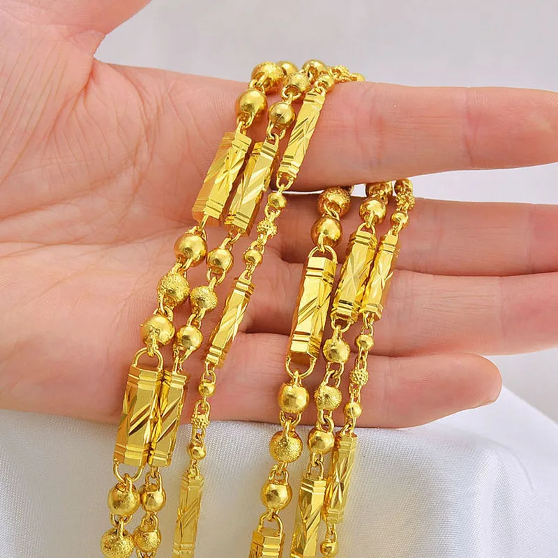 Classic Men's Domineering 24K Gold Jewelry Solid Hexagonal Beads Necklace Unisex Accessories 4mm\5mm\6mm
Classic Men's Domineering 24K Gold Jewelry Solid Hexagonal Beads Necklace Unisex Accessories 4mm\5mm\6mm