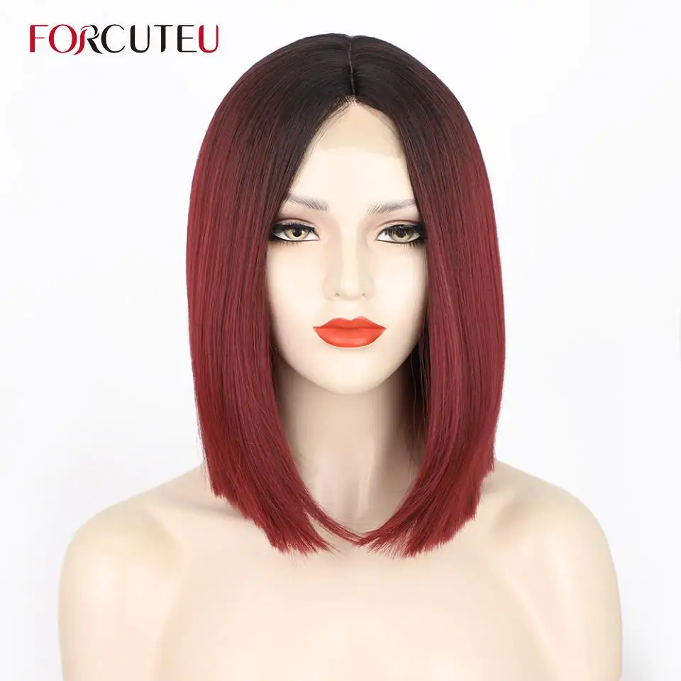 12 Inches Synthetic Straight Short Wig Bob Middle Part For Women's Wig Nature High Temperature Fiber Black Red Cosplay Wig 
12 Inches Synthetic Straight Short Wig Bob Middle Part For Women's Wig Nature High Temperature Fiber Black Red Cosplay Wig