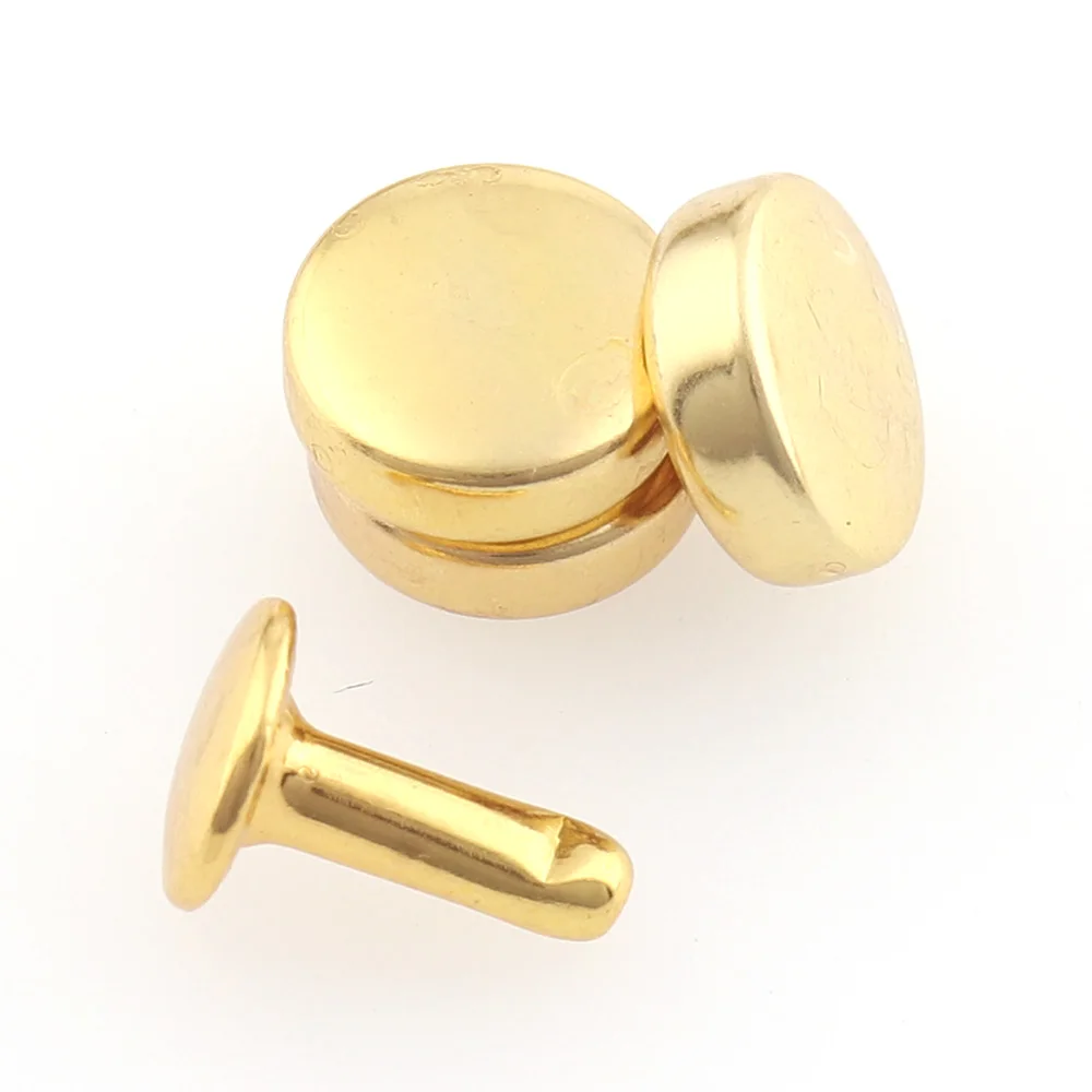 100sets 10mm Metal Double Cap Side Round Rivet Gold Leather Wallet Garment Shoe Clothes Decorative DIY Nailhead Spike Stud
100sets 10mm Metal Double Cap Side Round Rivet Gold Leather Wallet Garment Shoe Clothes Decorative DIY Nailhead Spike Stud