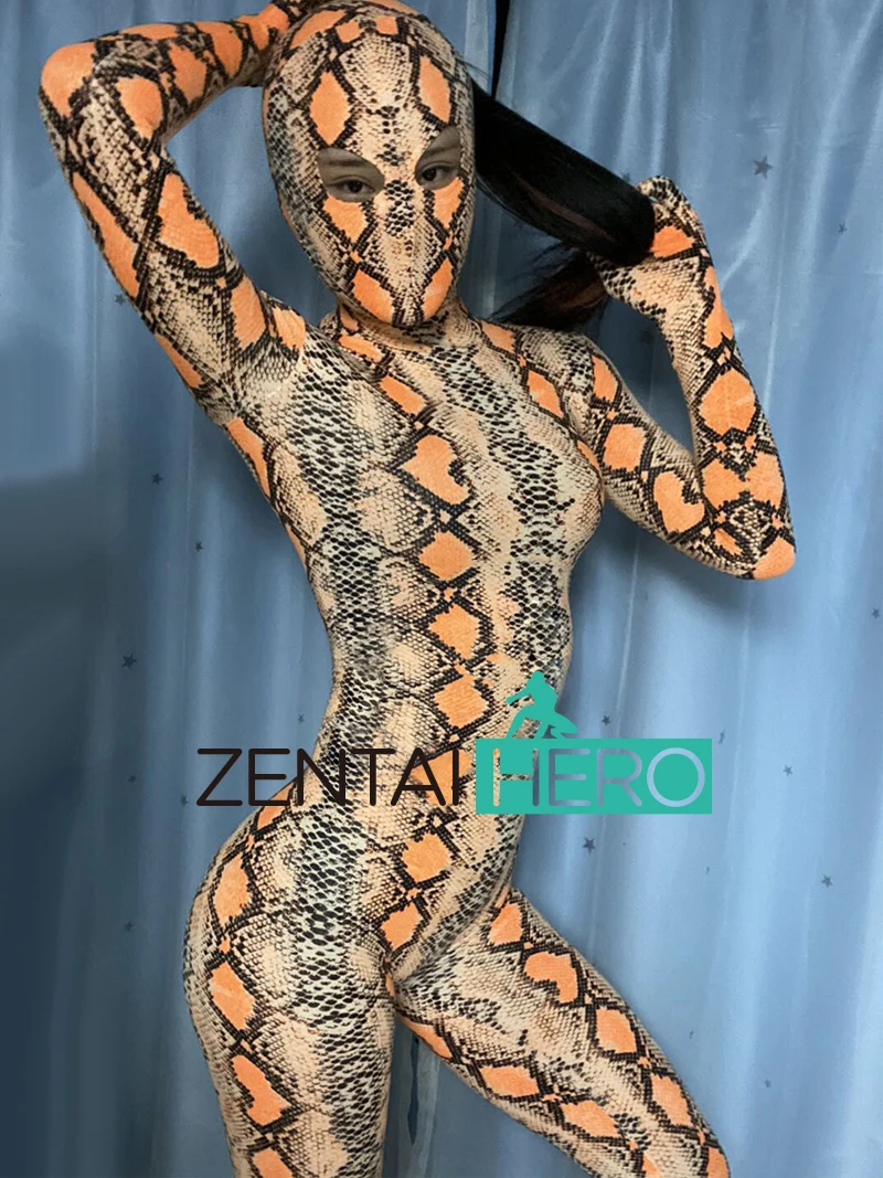 Новое поступление лайкра спандекс оранжевый Змеиный узор полный боди Zentai сексуальный женский костюм Zentai с открытыми глазами
Новое поступление лайкра спандекс оранжевый Змеиный узор полный боди Zentai сексуальный женский костюм Zentai с открытыми глазами