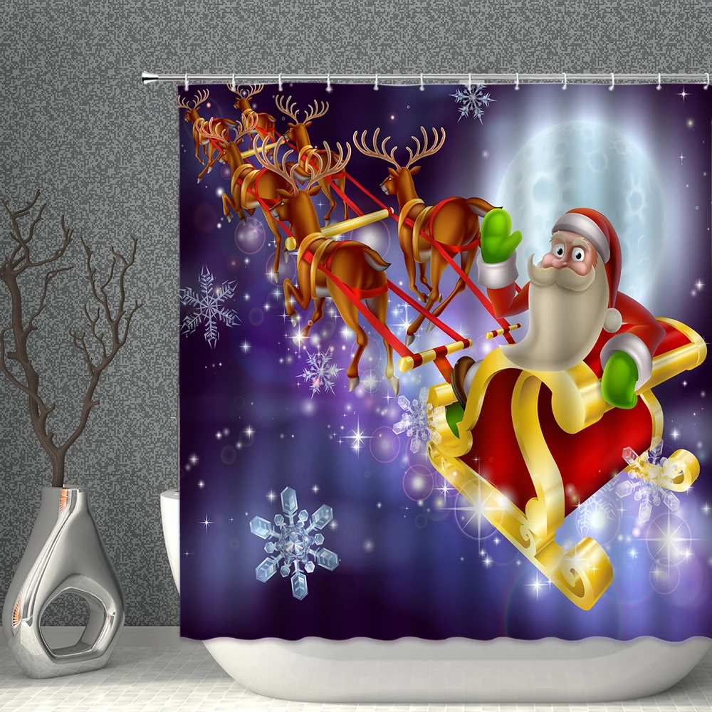 Merry Christmas Shower Curtains Snowfield Red Clothes Santa Claus Elk pulling cart Decoration Curtain Bathroom Waterproof Screen
Merry Christmas Shower Curtains Snowfield Red Clothes Santa Claus Elk pulling cart Decoration Curtain Bathroom Waterproof Screen