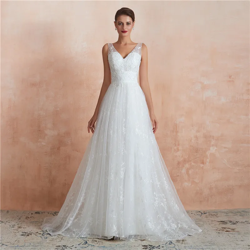 In Stock Lace with Tulle V-Neck Tank Abito da sposa Vestidos de novia Robe mariage Trouwjurk Plus size wedding dress 31370
In Stock Lace with Tulle V-Neck Tank Abito da sposa Vestidos de novia Robe mariage Trouwjurk Plus size wedding dress 31370