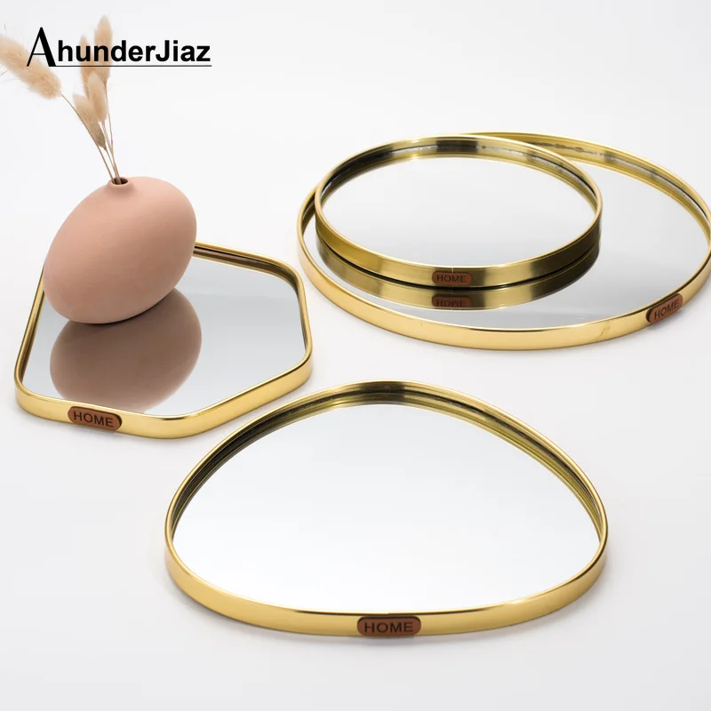 Nordic Light Luxury Metal Glass Jewelry Display Plate Geometric Mirror Tray Golden Jewelry Storage Ring Dish Wedding Gift Home
Nordic Light Luxury Metal Glass Jewelry Display Plate Geometric Mirror Tray Golden Jewelry Storage Ring Dish Wedding Gift Home