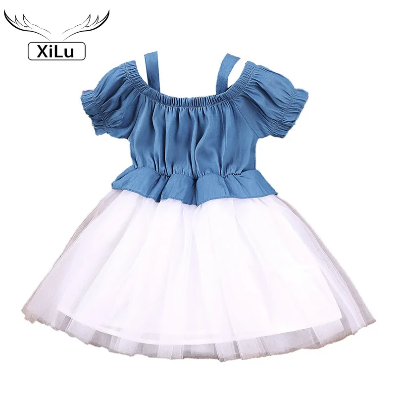 Girls Dress Korean Word Shoulder Short Sleeve Net Yarn Princess Dress Denim Dresses Flower Girl Dresses Kids Dresses for Girls
Girls Dress Korean Word Shoulder Short Sleeve Net Yarn Princess Dress Denim Dresses Flower Girl Dresses Kids Dresses for Girls