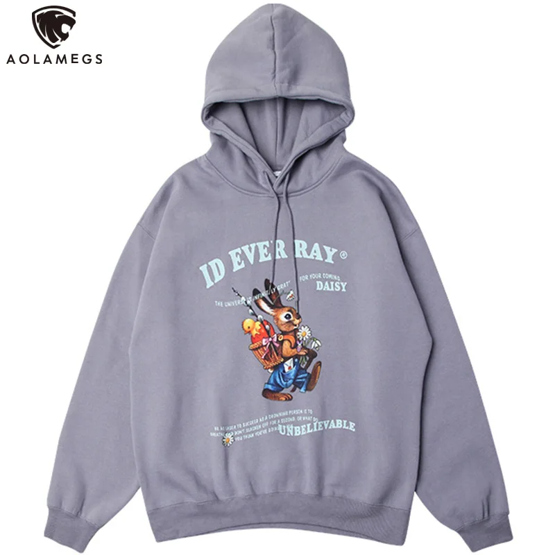 Aolamegs Hoodie Men Cartoon Rabbit Flowers Animal Print College Style Sweatshirt Harajuku Hipster Loose Cozy Pullover Streetwear
Aolamegs Hoodie Men Cartoon Rabbit Flowers Animal Print College Style Sweatshirt Harajuku Hipster Loose Cozy Pullover Streetwear