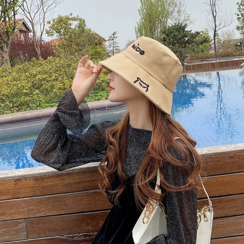 New Bucketem Broidery Hats Women Sunscreen Panama Pure Color Sunbonnet Fedoras Outdoor Fisherman Caps Japanese Beach Cap 
New Bucketem Broidery Hats Women Sunscreen Panama Pure Color Sunbonnet Fedoras Outdoor Fisherman Caps Japanese Beach Cap
