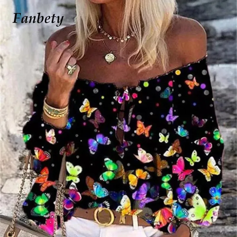 Chic Sexy Off Shoulder Boho Blouse Shirts Summer Butterfly Print Women Shirt Tops 2020 Spring Elegant Flare Sleeve Shirt Blusas
Chic Sexy Off Shoulder Boho Blouse Shirts Summer Butterfly Print Women Shirt Tops 2020 Spring Elegant Flare Sleeve Shirt Blusas