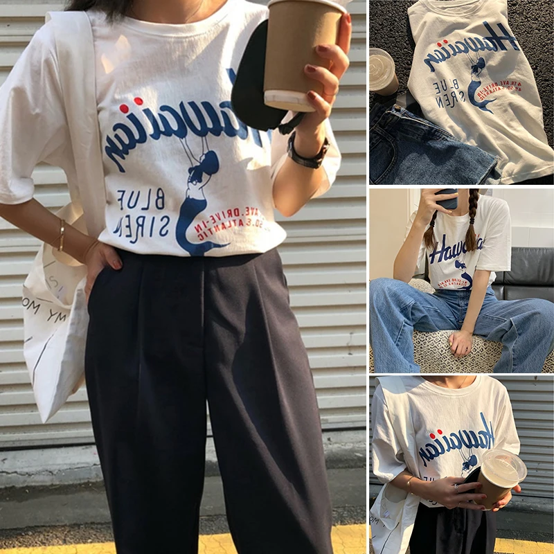 Girls Women's Short Sleeve T-Shirts Loose Blouse Cartoon Letter Print Round Neck Top ENDQ
Girls Women's Short Sleeve T-Shirts Loose Blouse Cartoon Letter Print Round Neck Top ENDQ