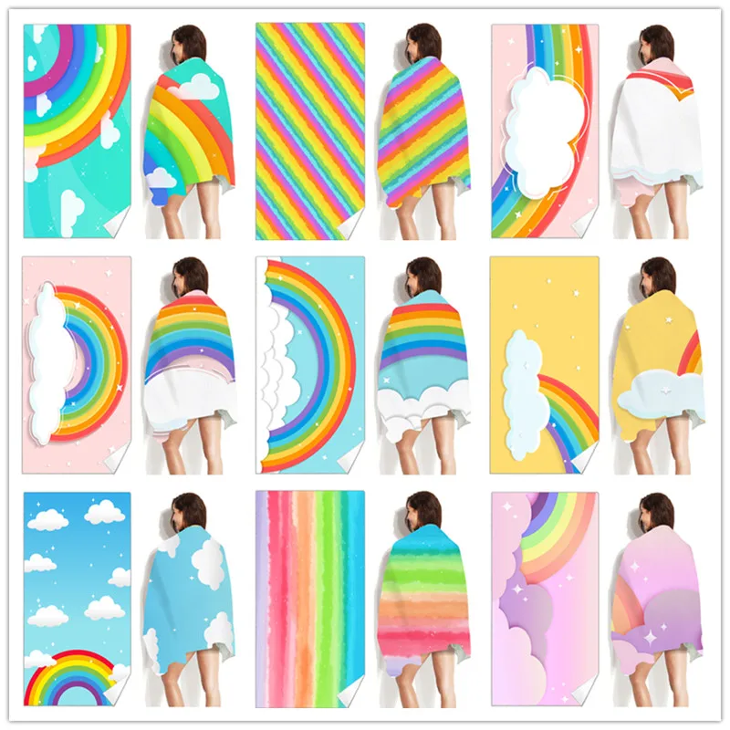 Quick Dry BeachTowel Rainbow Microfiber Bath Towels Beach Swimming Sand Free Beach towels support Home Decor
Quick Dry BeachTowel Rainbow Microfiber Bath Towels Beach Swimming Sand Free Beach towels support Home Decor