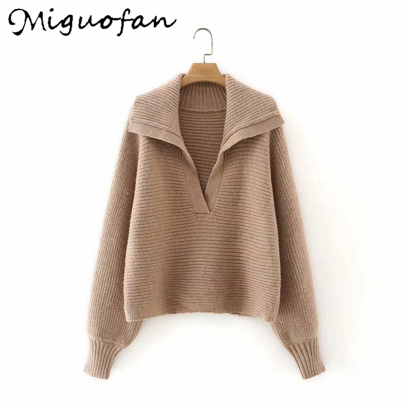 Miguofan Casual Knitted Pullovers Sweater Women V Neck Warm Winter Soft Elegant Ladies Sweaters Pullover Female 2021 New Fashion
Miguofan Casual Knitted Pullovers Sweater Women V Neck Warm Winter Soft Elegant Ladies Sweaters Pullover Female 2021 New Fashion