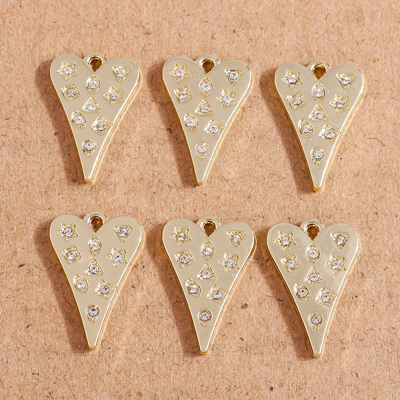 8pcs 13*21mm Gold Color Alloy Crystal Love Heart Charms for Jewelry Making Drop Earrings Pendants Necklaces DIY Keychains Gifts
8pcs 13*21mm Gold Color Alloy Crystal Love Heart Charms for Jewelry Making Drop Earrings Pendants Necklaces DIY Keychains Gifts