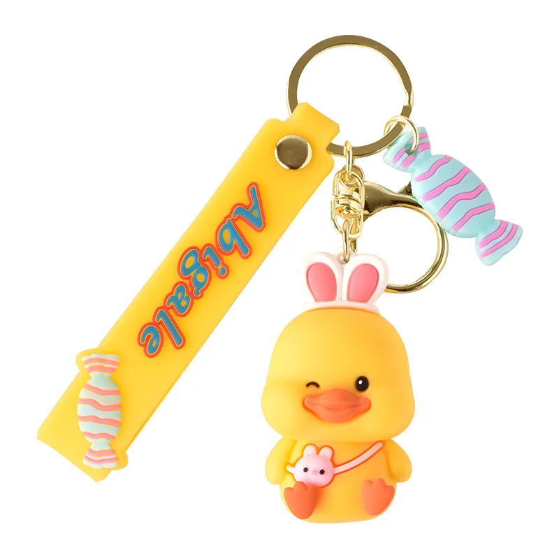 PVC Satchel Duck Keychain Cute Creative Yellow Pink Duckling Candy Trinket Car Keyring Schoolbag Pendant Soft Rubber Doll 
PVC Satchel Duck Keychain Cute Creative Yellow Pink Duckling Candy Trinket Car Keyring Schoolbag Pendant Soft Rubber Doll