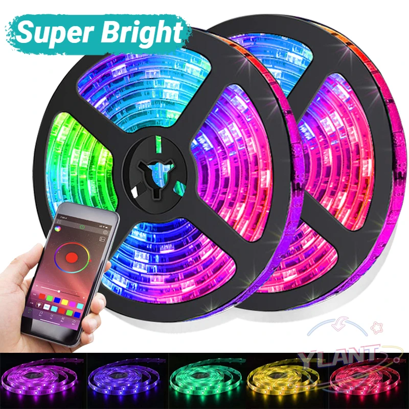 YLANT Led Strip Lights RGB 5050 Bluetooth Application Mode For Party Computer Bedroom Decoration luces Luminous Fita Lamp
YLANT Led Strip Lights RGB 5050 Bluetooth Application Mode For Party Computer Bedroom Decoration luces Luminous Fita Lamp