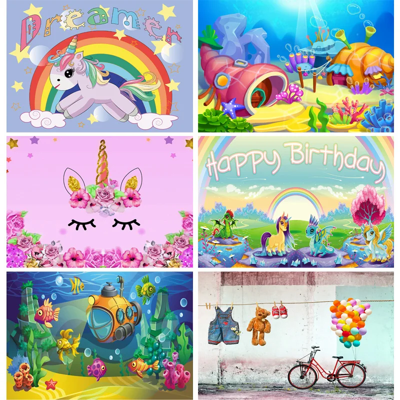 

Children Birthday Cartoons Photography Backdrops Baby Newborn Portrait Photo Background Party Studio Photocalls Props1911CXZM-24