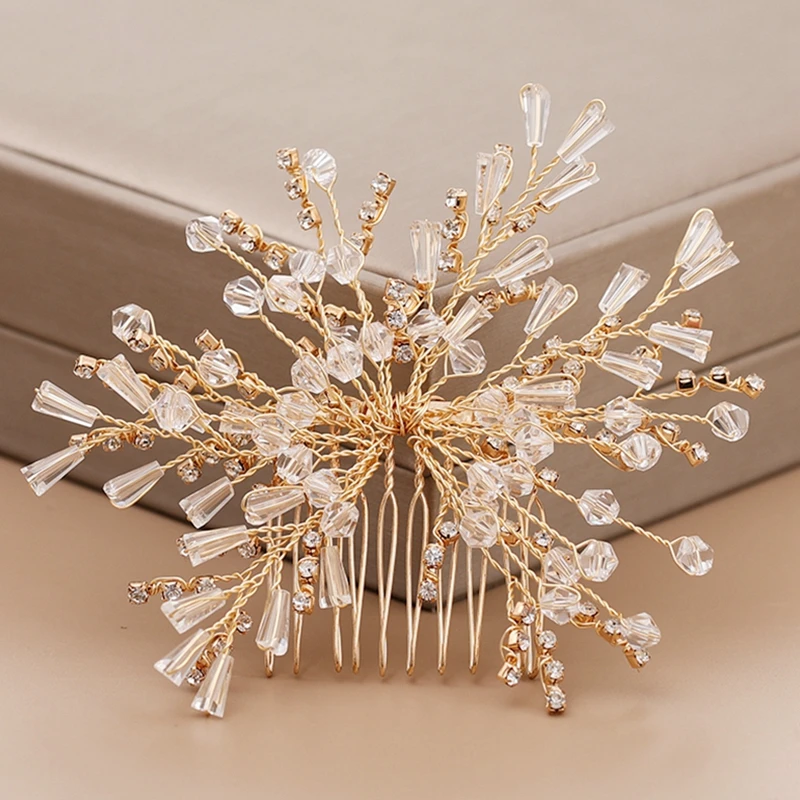 Bridal Hair Accessories Gold Rhinestone Tiara Wedding Hair Comb Women Headpiece Bridal hair Comb Wedding Head Ornaments Jewelry
Bridal Hair Accessories Gold Rhinestone Tiara Wedding Hair Comb Women Headpiece Bridal hair Comb Wedding Head Ornaments Jewelry
