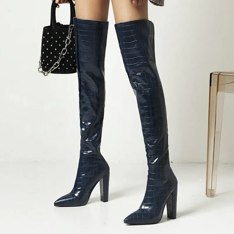 Blue Yellow Beige Stone Print Women Boots Fashion Zipper Over The Knee Boots Ladies Square High Heel Autumn Winter Long Boots
Blue Yellow Beige Stone Print Women Boots Fashion Zipper Over The Knee Boots Ladies Square High Heel Autumn Winter Long Boots
