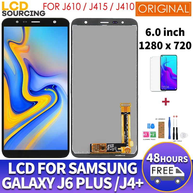 6 0 "Оригинальный ЖК дисплей для Samsung Galaxy J6 + Plus J610 J610F с сенсорным экраном в сборе