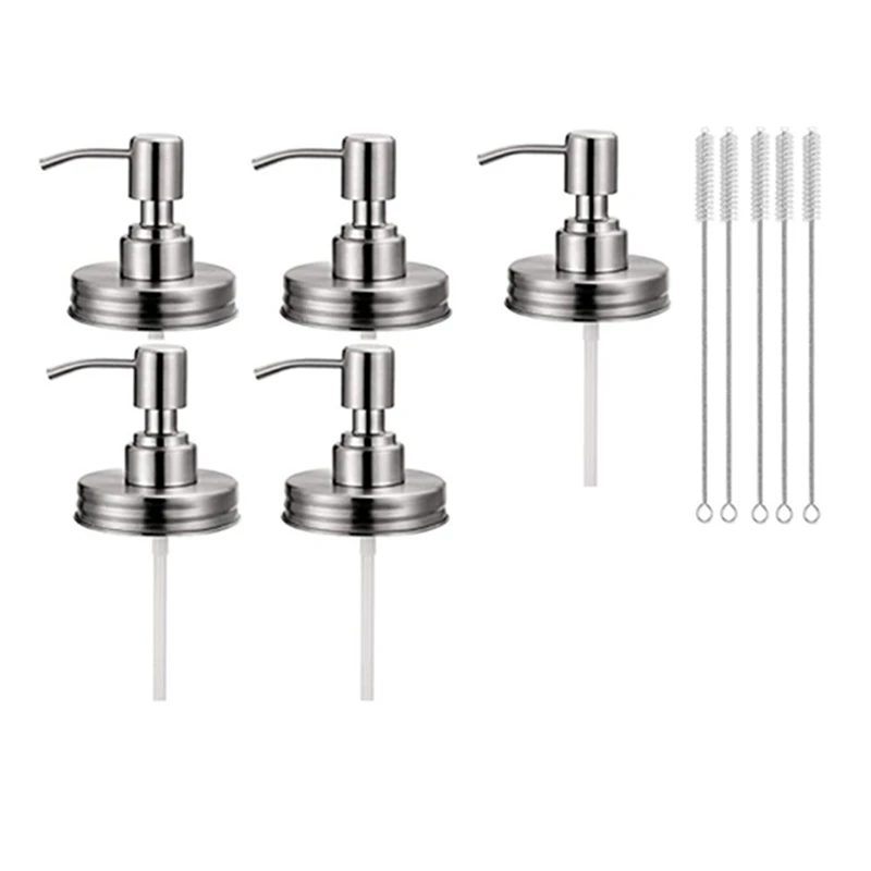 5Pack Mason Jar Soap Dispenser Lids with Pumps, Rustproof Stainless Steel Lotion Soap Dispenser Lids Replacement
5Pack Mason Jar Soap Dispenser Lids with Pumps, Rustproof Stainless Steel Lotion Soap Dispenser Lids Replacement
