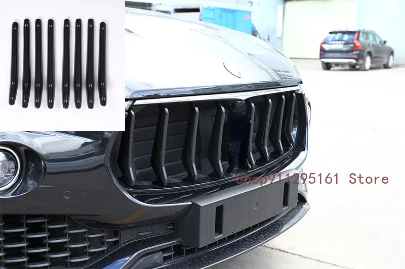 

Аксессуары для автостайлинга Maserati Levante, 8 шт., детали для модификации автомобиля, черная сетчатая решетка, подходящая полоса