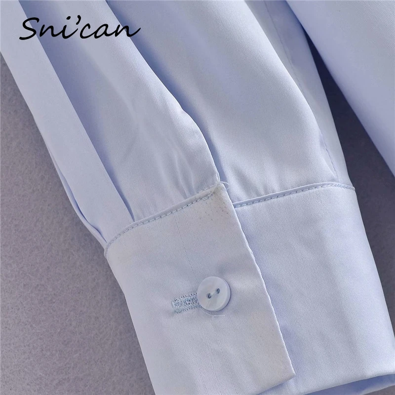 Snican Solid Light Blue Faux Silk Blouse Za 2021 Women Fashion Long Sleeve Satin Shirts Chemisier Femme Office Ladies Chic Tops
Snican Solid Light Blue Faux Silk Blouse Za 2021 Women Fashion Long Sleeve Satin Shirts Chemisier Femme Office Ladies Chic Tops