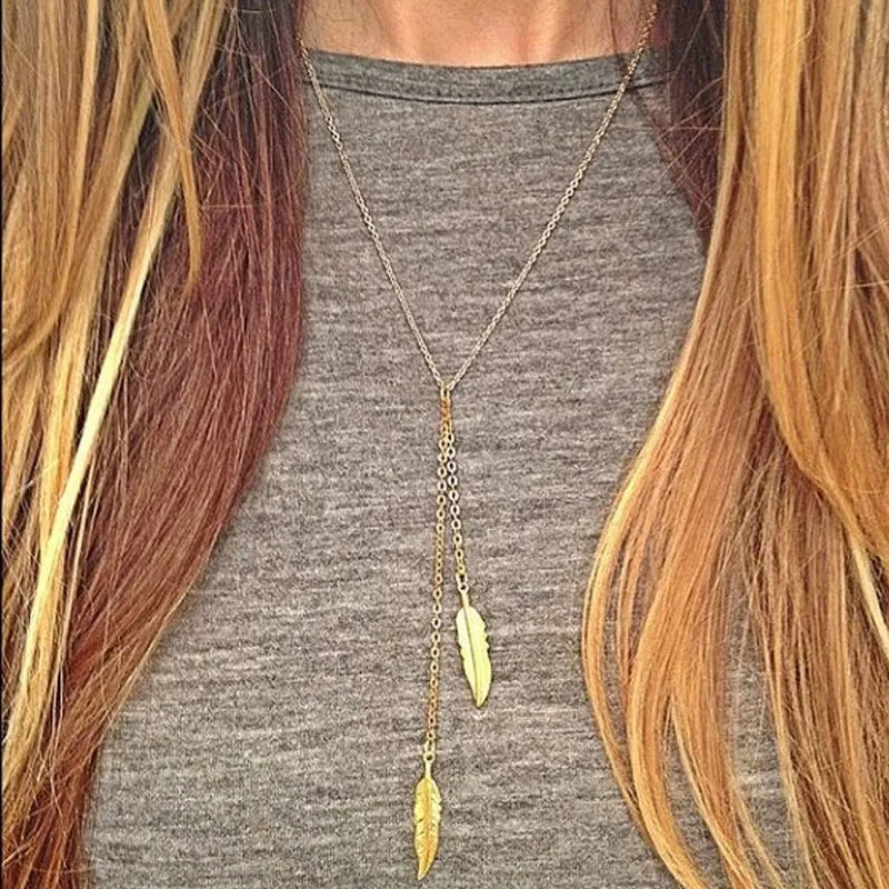 Simple Gold Silver Leaves Long Necklace Pendant Female Personality Clavicle Sweater Chain Necklaces for Women Fashion Jewelry
Simple Gold Silver Leaves Long Necklace Pendant Female Personality Clavicle Sweater Chain Necklaces for Women Fashion Jewelry