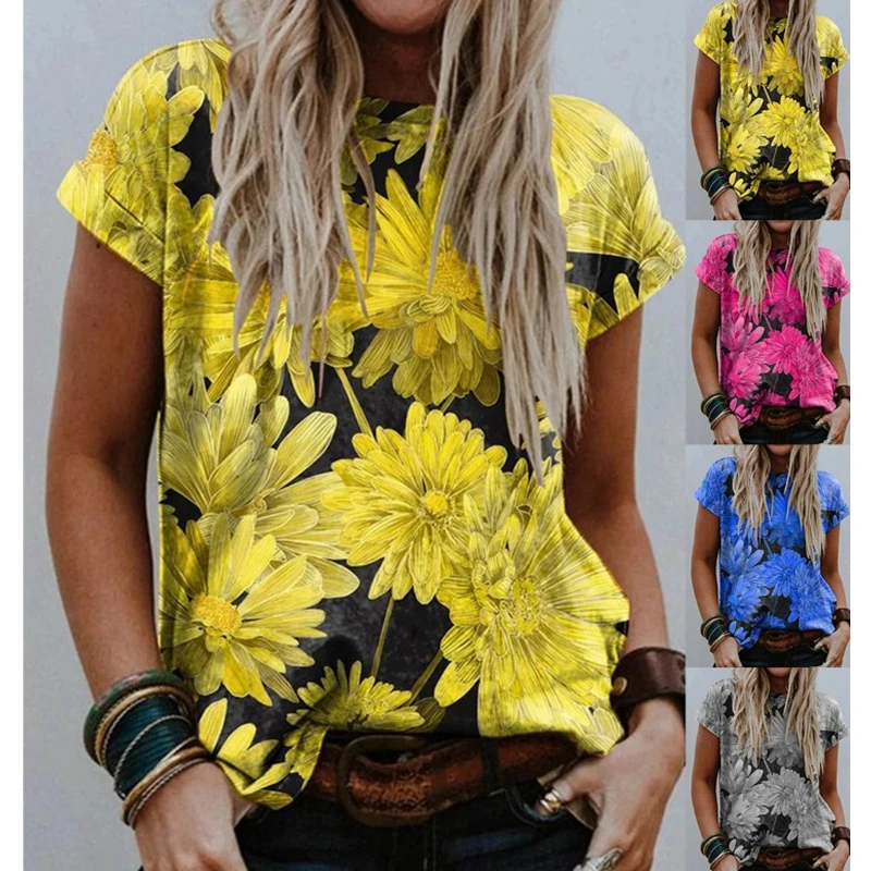 WEPBEL T-shirt Women's Casual Comfortable T-shirt Summer Fashion Floral Print Short Sleeve O-Neck Loose T-shirt
WEPBEL T-shirt Women's Casual Comfortable T-shirt Summer Fashion Floral Print Short Sleeve O-Neck Loose T-shirt