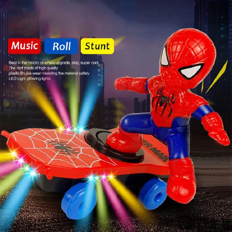 The Avengers Spider Man Electric Music Toy Stunt Scooters Automatic Flip Rotation Skateboard Acousto-optic Car Gift For Boy
The Avengers Spider Man Electric Music Toy Stunt Scooters Automatic Flip Rotation Skateboard Acousto-optic Car Gift For Boy