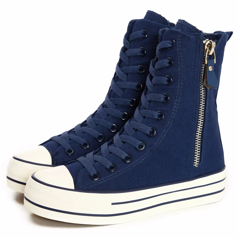 Women Canvas Shoes New High Top Thick Soled Women Sports Shoes Breathable Board Shoes High Tube Flat Soled Women Leisure Shoes
Women Canvas Shoes New High Top Thick Soled Women Sports Shoes Breathable Board Shoes High Tube Flat Soled Women Leisure Shoes