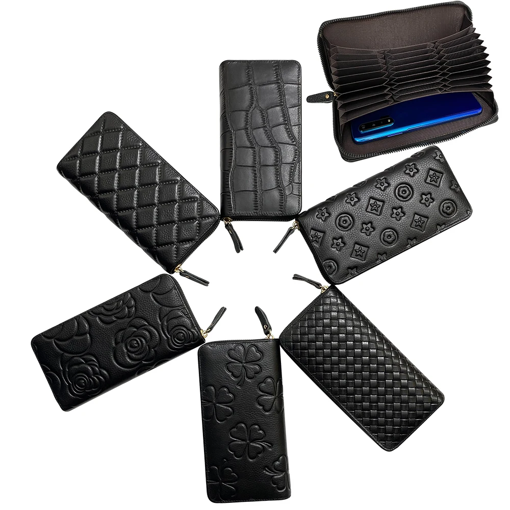Designer Long Zipper Wallet Leather Unisex Credit Card Cowhide Clutch Mobile Phone Bag Woven Embossed Grid Pattern Rose Camellia
Designer Long Zipper Wallet Leather Unisex Credit Card Cowhide Clutch Mobile Phone Bag Woven Embossed Grid Pattern Rose Camellia