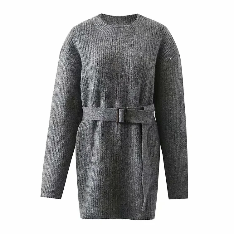 Europe Autumn Winter Thick Warm Knitted Full Sleeve Mini Dress Belt Hgih Waist Lazily Fashion Korean Women's Elegant MWDB
Europe Autumn Winter Thick Warm Knitted Full Sleeve Mini Dress Belt Hgih Waist Lazily Fashion Korean Women's Elegant MWDB
