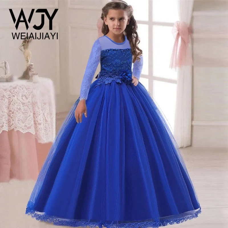 Blue White Champagne Long A Line Full Sleeve Lace Cute Bride Wedding Flower Girl Dress Kids Children Pageant Communication Dress
Blue White Champagne Long A Line Full Sleeve Lace Cute Bride Wedding Flower Girl Dress Kids Children Pageant Communication Dress