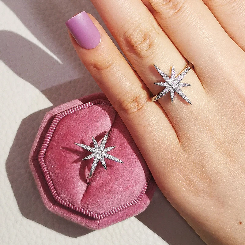 Fashion Trendy 925 Sterling Silver Ring Finger Star Ring For Women Jewelry Wedding Engagement Sepcial Christmas Gift R5945
Fashion Trendy 925 Sterling Silver Ring Finger Star Ring For Women Jewelry Wedding Engagement Sepcial Christmas Gift R5945