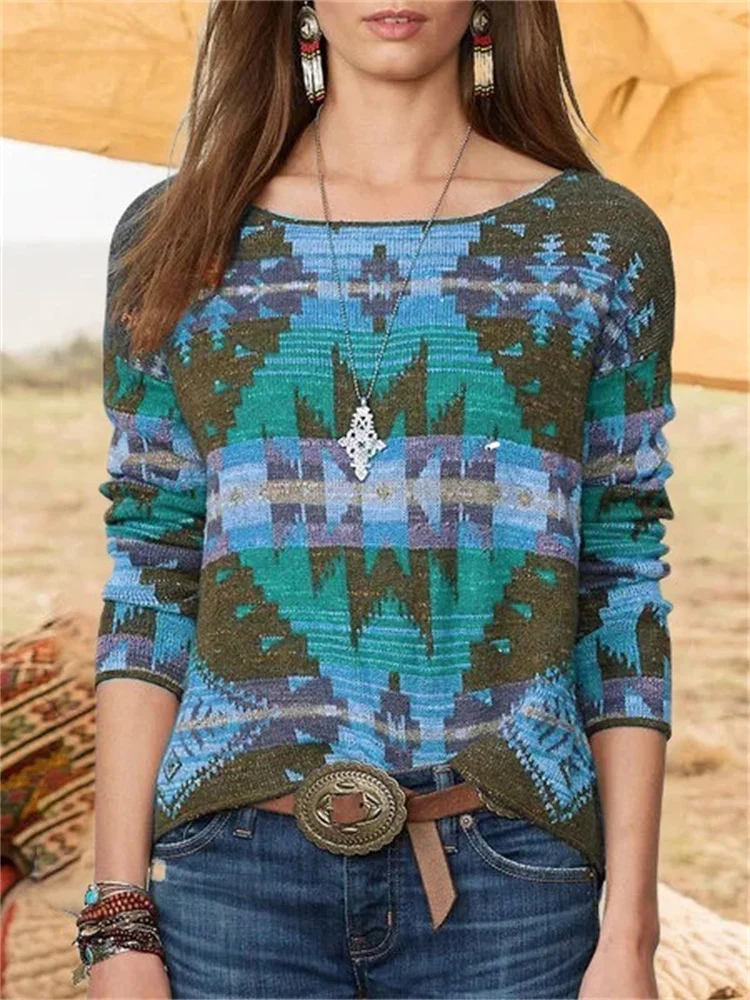 Women Sweater Pullover Knitted Geometric Print Long Sleeve Winter Loose Female Sweaters 2022 New Check Fashion Womens Jumper
Women Sweater Pullover Knitted Geometric Print Long Sleeve Winter Loose Female Sweaters 2022 New Check Fashion Womens Jumper