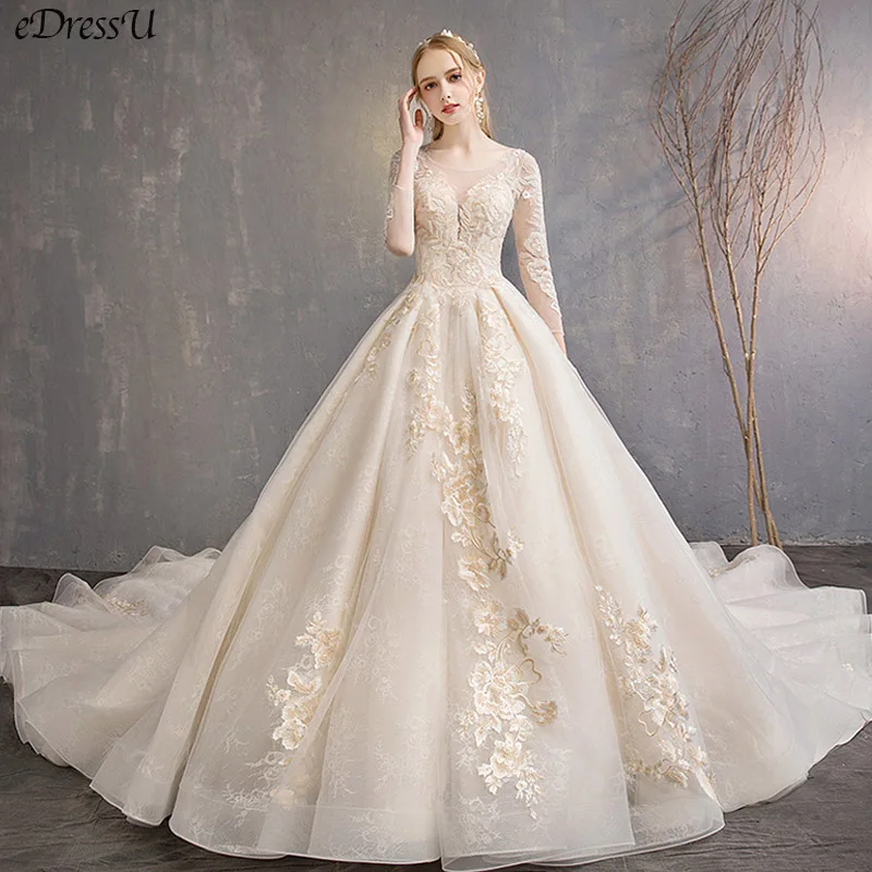 

Gorgeous Embroider Wedding Gown Delicate Beading Flower Wedding Dress Elegant Corset Bridal Dress Robe de Mairee OY-Q5862