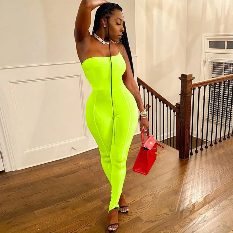 Sexy Sleeveless One Shoulder Strap Jumpsuit Women Slim Fit Romper Solid Color Split Hem Long Pants Jumpsuit Female Sport Suit
Sexy Sleeveless One Shoulder Strap Jumpsuit Women Slim Fit Romper Solid Color Split Hem Long Pants Jumpsuit Female Sport Suit