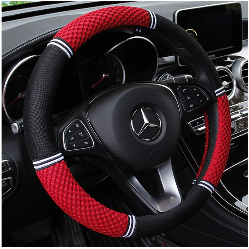 38CM Car Steering Wheel Cover Anti Slip Leather Cars Wheels Covers Breathable Hand Stitching Steering-Wheel Car-stying
38CM Car Steering Wheel Cover Anti Slip Leather Cars Wheels Covers Breathable Hand Stitching Steering-Wheel Car-stying