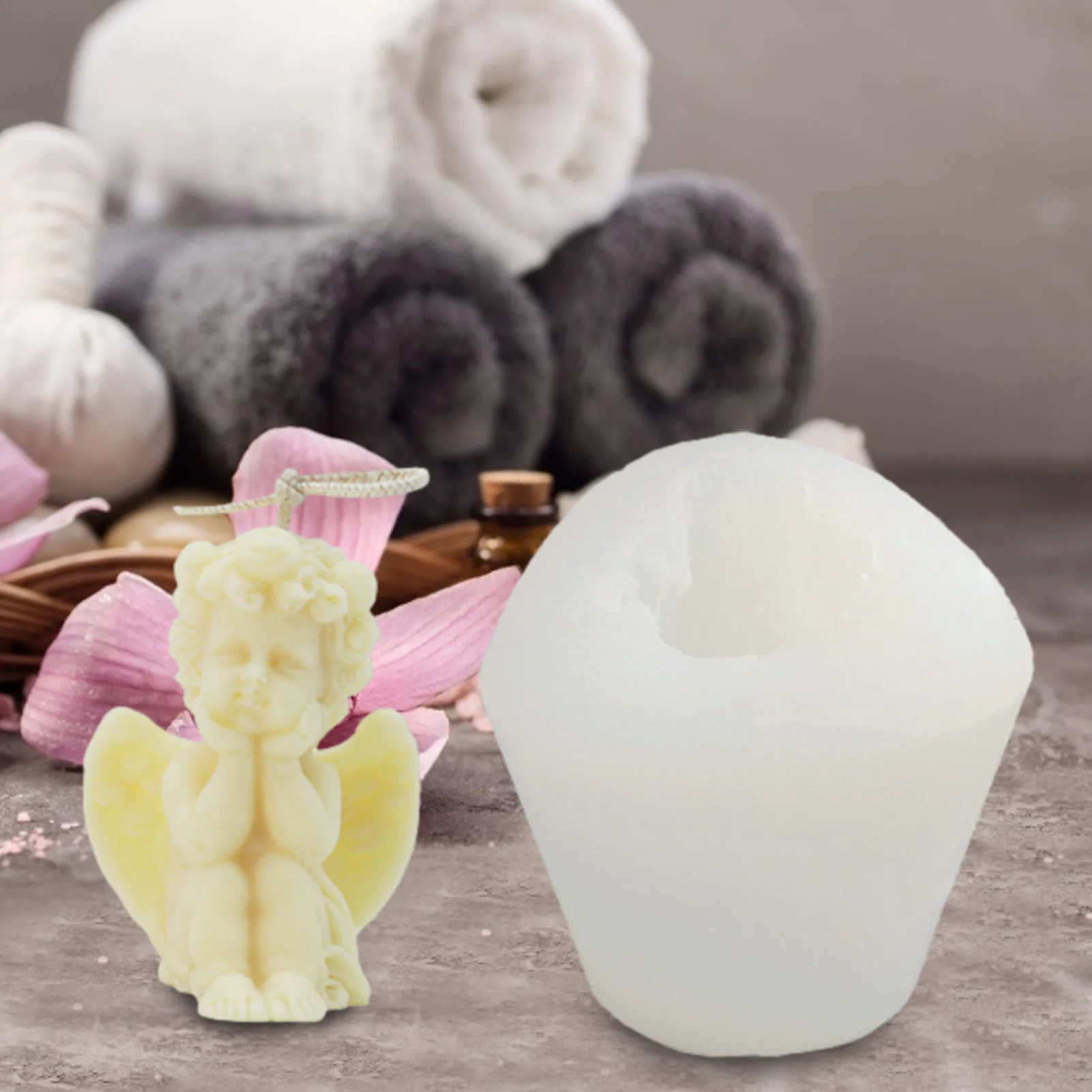 Crystal Resin Angel Mold Holder DIY Scented Candle Silicone Decoration Angel Shape Decoration Tools Home Decoration Appliances
Crystal Resin Angel Mold Holder DIY Scented Candle Silicone Decoration Angel Shape Decoration Tools Home Decoration Appliances