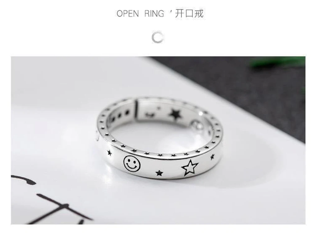 Xingyue Smiley Ring Ladies Fashion Trend Silver Retro Pundi Open Index Finger Ring Simple Punk Style Adjustable Ring 2021
Xingyue Smiley Ring Ladies Fashion Trend Silver Retro Pundi Open Index Finger Ring Simple Punk Style Adjustable Ring 2021