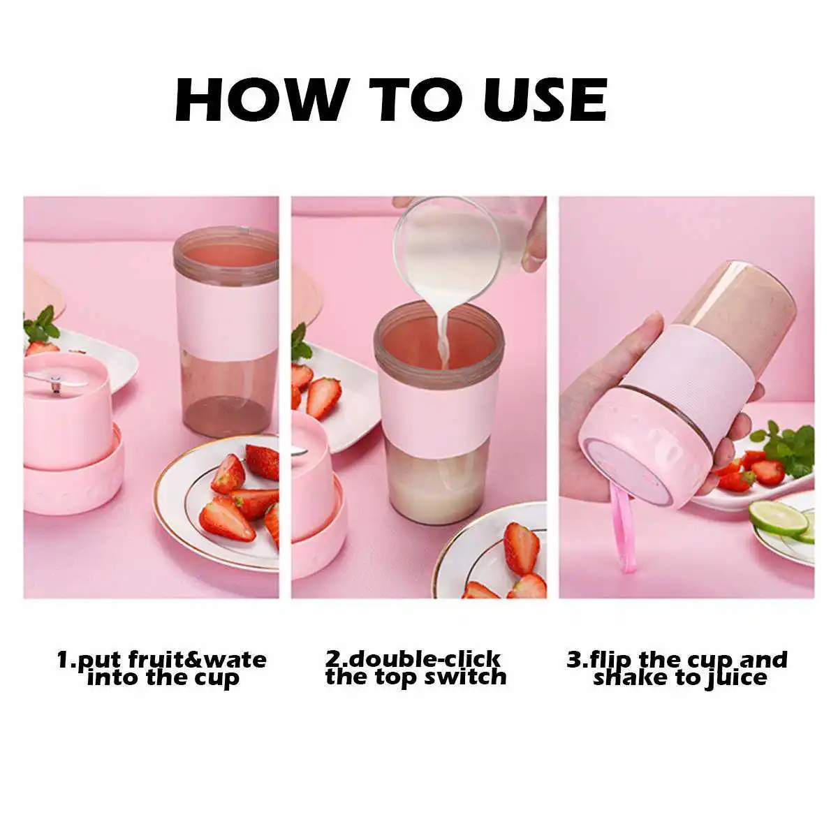 300ML Portable Electric Fruit Juicer Home USB Rechargeable Smoothie Maker Blenders Machine Sports Bottle Juicing Cup
300ML Portable Electric Fruit Juicer Home USB Rechargeable Smoothie Maker Blenders Machine Sports Bottle Juicing Cup