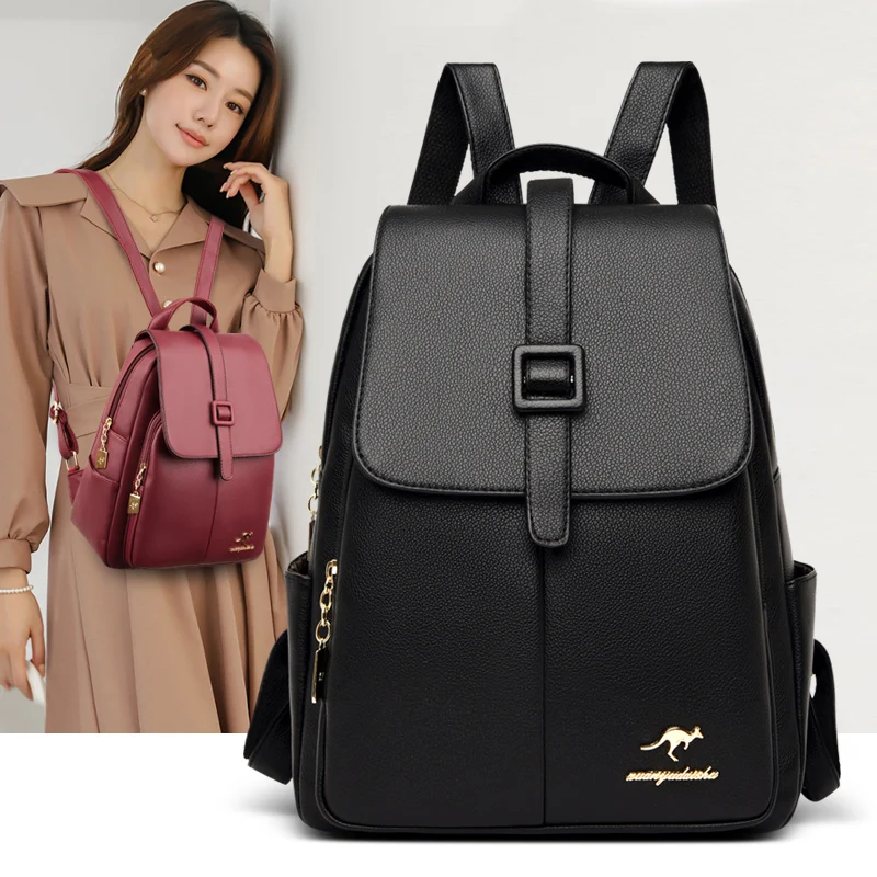 Textured Pu Leather Women's Backpack Casual Black School Backpacks for Teenage Girl Mochila Large Capacity Travel Ladies Packbag
Textured Pu Leather Women's Backpack Casual Black School Backpacks for Teenage Girl Mochila Large Capacity Travel Ladies Packbag