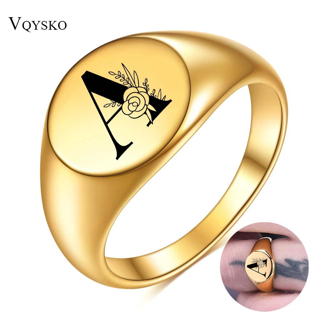 Women Men Flower A-Z Letter Gold Color Finger Ring Initials Name Alphabet Female Party Chunky Rings Stainless steel Jewelry
Women Men Flower A-Z Letter Gold Color Finger Ring Initials Name Alphabet Female Party Chunky Rings Stainless steel Jewelry