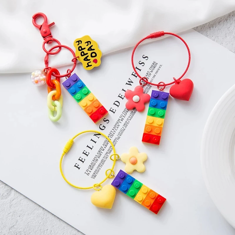 Rainbow Bricks Keychain Loveliness Pink Small Bell Pendant Key Chain Accessories Creativity Cartoon Automobile Handbag KeyRing
Rainbow Bricks Keychain Loveliness Pink Small Bell Pendant Key Chain Accessories Creativity Cartoon Automobile Handbag KeyRing