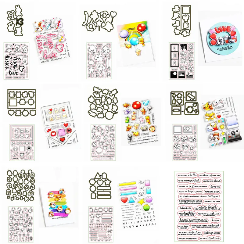 Valentine's Clear Stamps Coordinate Dies Cute Animals Decorations Love Stencil Metal Cutting dies DIY Scrapbooking Decorative
Valentine's Clear Stamps Coordinate Dies Cute Animals Decorations Love Stencil Metal Cutting dies DIY Scrapbooking Decorative
