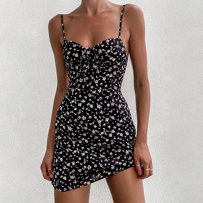 Women Chic Spaghetti Strap Black Floral Sundress Sleeveless V-Neck Mini Bodycon Dress Summer Ladies Sling Backless Vestido
Women Chic Spaghetti Strap Black Floral Sundress Sleeveless V-Neck Mini Bodycon Dress Summer Ladies Sling Backless Vestido